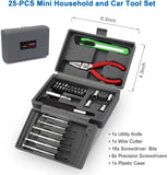 Roadside Emergency Car Kit with Jumper Cables, Auto Vehicle Safety Road Side Assistance Kit Essentials, Winter Car Kit for Women and Men, with Mini Car Tool Set, Dial Tire Pressure Gauge
