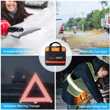 Car Roadside Emergency Kit with Jumper Cables, Auto Vehicle Safety Road Side Assistance Kits, Winter Car Kit Essentials for Women and Men, with Car Repair Tool Set, Folding Survival Shovel